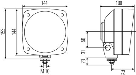 Hella Koplamp opbouw H4 &Oslash;140mm Met Standlicht | 1A3 996 026-011