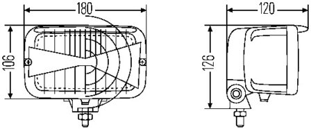 Hella Koplamp tractor H4 180x106mm | 1AB 007 145-007