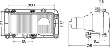 Hella Koplamp DE H1 z/hoogtereg/gloeilamp Rechts | 1DL 007 872-047