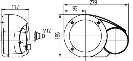 Hella Koplamp Combi 133 24V M12 knipperl Links | 1E3 996 160-637