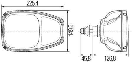 Hella Koplamp Combi 220 12V centr bev Met Knipperlicht | 1EE 996 174-221