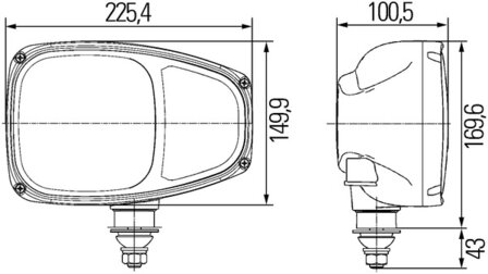 Hella Koplamp Combi 220 12V Deutsch Met Knipperlicht l | 1EE 996 174-251