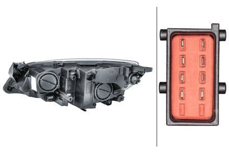 Hella Koplamp Opel Astra J (A3400) zwart H7 Rechts | 1EG 010 011-381