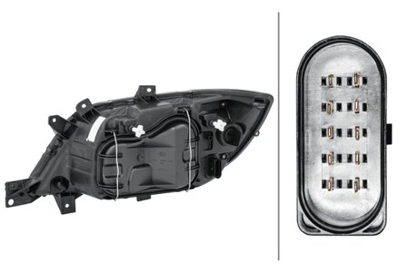 Hella Koplamp MB Sprinter 08/02- Rechts Met Mistlamp | 1EH 246 047-061