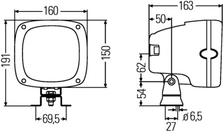 Hella Werklamp AS 200 Xenon 24V Voorveld Verlichting | 1GA 996 142-011