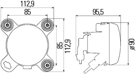 Hella Verstr FF Inbouw Met Standlicht Met Gloeilampen 12V H1 | 1K0 247 043-001