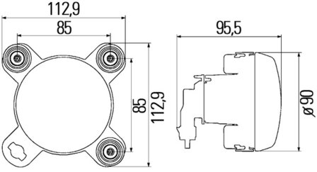 Hella Verstr FF Inbouw Zonder Standlicht Met Gloeilampen 12V H1 | 1K0 247 043-017