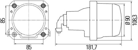 Hella Koplamp &Oslash;90mm 24V bi-halogeen linksverk | 1LL 009 998-051