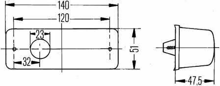 Hella Zijknipperlicht 140 x 51mm links | 2BM 006 692-017