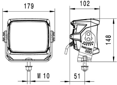 Hella Werklamp Roklume 380 ZeroglaRechts NanoSafe | 1GA 996 197-001