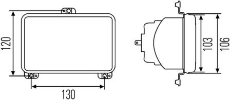 Hella Koplamp Inbouw 12/24V H4 164x103mm Met Standlicht | 1AB 006 277-127