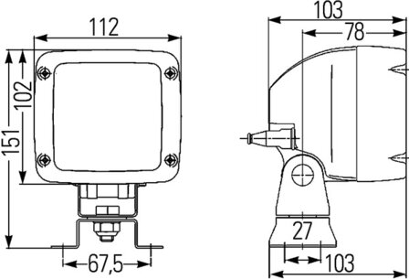 Hella Werklamp UltraBeam m/u-beugel/AMP H9 | 1GA 996 150-081