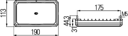 Hella Werklamp FlatBeam 1000 led 45&deg; 12-24V | 1GD 996 193-051