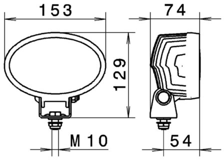 Hella Werklamp Oval 100 led 9-33V Gen II verreik | 1GA 996 761-011