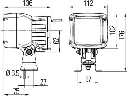 Hella Werklamp UltraBeam Xenon 24V XP staand | 1GA 998 534-451