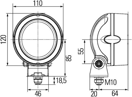 Hella Werklamp MegaBeam led 9-33V Gen III hang | 1GM 996 136-361