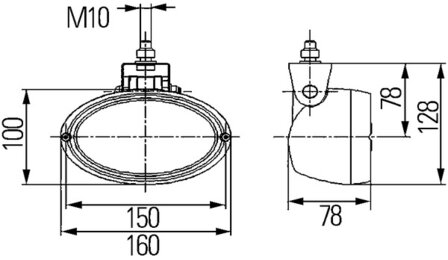 Hella Werklamp Oval 100 24V hangend | 1GA 996 561-357