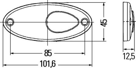 Hella Positielicht Wit Ovaal | 2PG 964 295-121