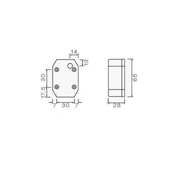 Asp&ouml;ck LED Markeringslamp Flexipoint Rood 0,5m Kabel 12V