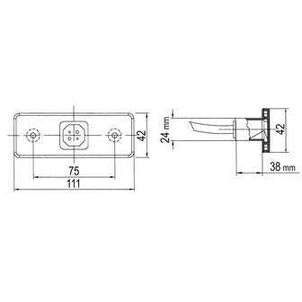 LED Voormarkering 24V met Flat-cable stekker/DC