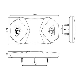 LED Zwaaibalk Magneet Rood