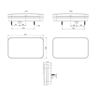 Fristom FT-370 LED Achterlicht Links 5-Functies Canbus 12V