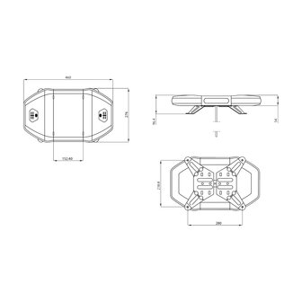 Dasteri LED Zwaaibalk Oranje 76CM + Werkverlichting + Afstandsbediening