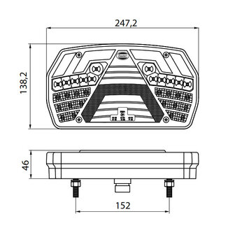 Led Achterlicht Links 6 Functies 7-Pins AMP Connector