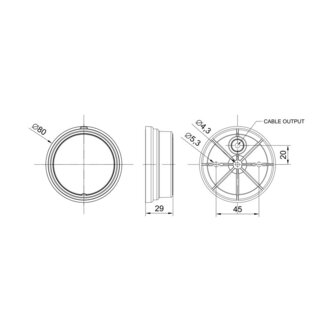 Fristom FT-060 LED Markeringslamp Rond Wit Links Incl. Beugel