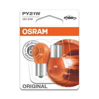 Osram PY21W Gloeilamp 12V BAU15s Original Line 2 Stuks