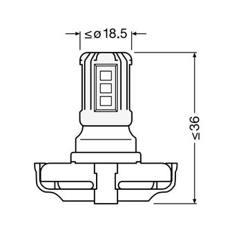 Osram PS19W LED Retrofit PG20-1 Wit 12V