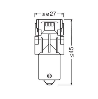 Osram PY21W LED Retrofit Oranje 12V BAU15s 2 Stuks