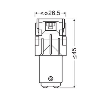 Osram P21/5W LED Retrofit Rood 12V BAY15d 2 Stuks