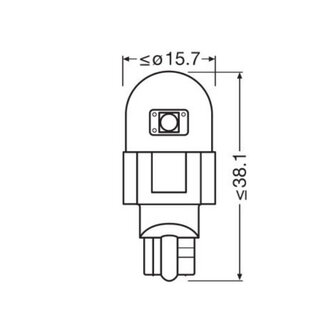 Osram W16W LED Retrofit Wit 12V W2.1x9.5d 2 Stuks