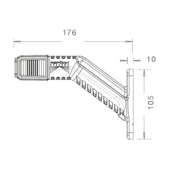 Asp&ouml;ck LED Markeringslamp Superpoint IV Schuin | Links