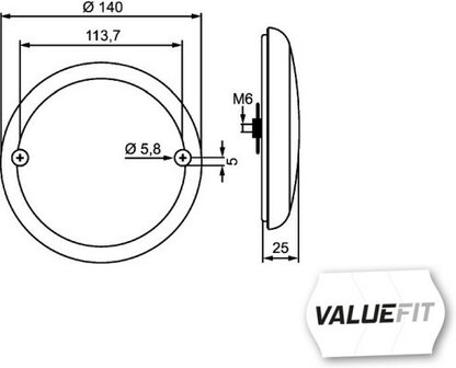 Hella Achteruitrijlamp LED 10-30V &Oslash;140mm | 2ZR 357 026-041