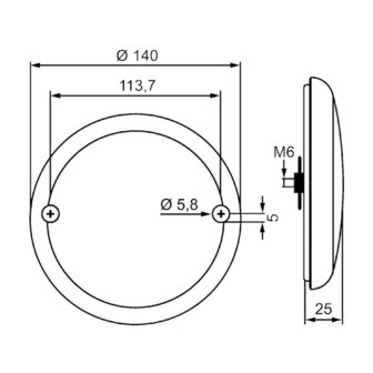 Hella LED Achterlicht 12/24V &Oslash;140mm| 2SD 357 026-001