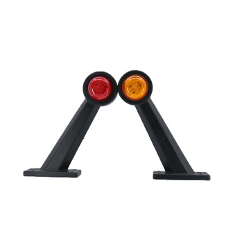 Set LED Breedtelampen Schuin Lang 10-30V Oranje + Rood (Set)