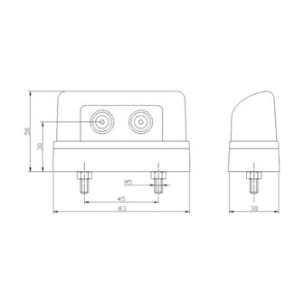 Fristom FT-016/1 LED Kentekenverlichting 12-24V 2 Stuks