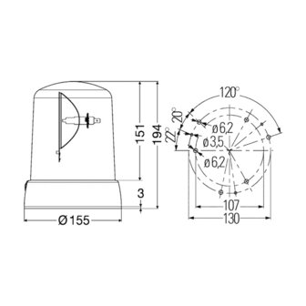 Hella Halogeen Zwaailamp Oranje KL7000  24V | 2RL 008 061-111