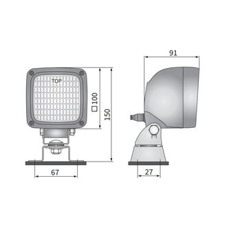 Wesem Halogeen Werklamp Vierkant H3 + Schakelaar