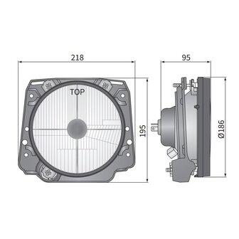 Koplamp VW Golf II Tuning, Lampglas: &Oslash;186mm