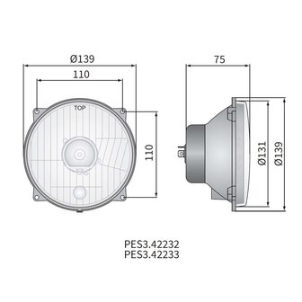 Koplamp H4 &Oslash;139x75 4-punts bevestiging