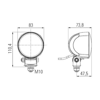 Hella LED Werklamp M70 12/24V + Deutsch DT | 1G0 996 276-481