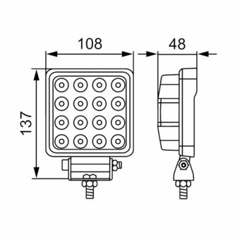 Hella S2500 LED Werklamp 12/24V 2500LM 80CM Kabel  | 1GA 357 106-022