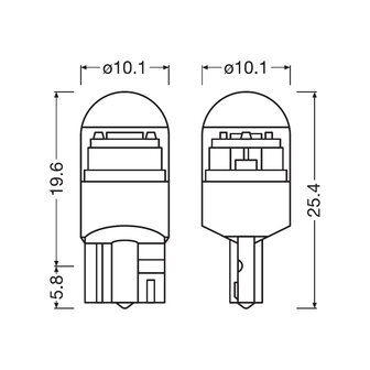 Osram W5W LED Retrofit Wit 12V Set Night Breaker LED ECE-goedgekeurd