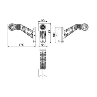 Horpol LED Breedtelamp 3-Functies Schuin Lang Links Dark Look