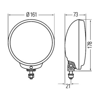 Hella Comet FF 500 Verstraler Zwart | 1F6 010 952-001