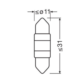 Osram C5W LED Retrofit 31mm Wit 12V SV8.5-8