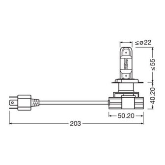 Osram H4 LED Koplamp P43t 12-24V Per Stuk